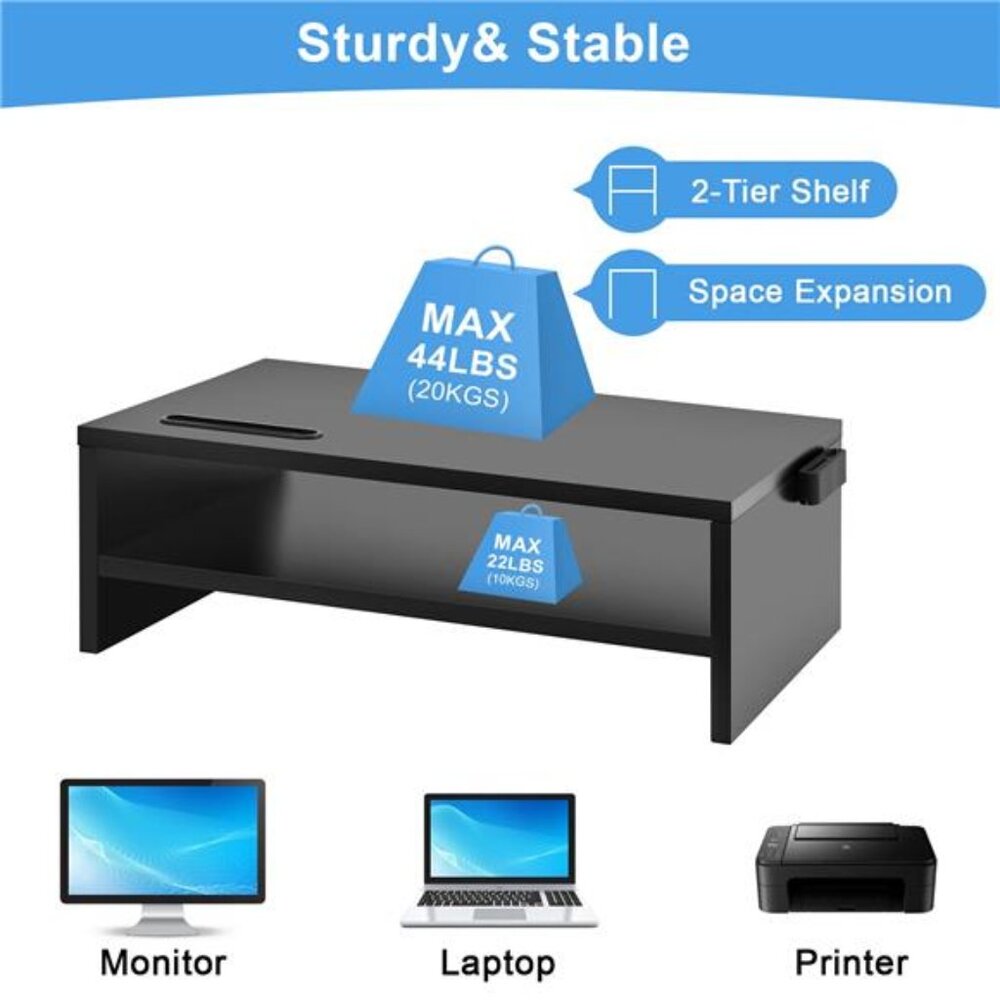 Monitor Stand Riser 16 Inch Desktop Organizer 2Tier Laptop Computer Screen ShelF - Picture 11 of 12